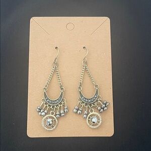 Elegant Gold and Silver Dangle Earrings